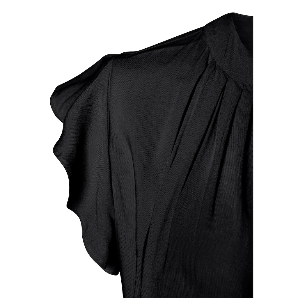 LASCANA Schlupfbluse, mit Rüschenärmeln, Kurzarmbluse, elegant