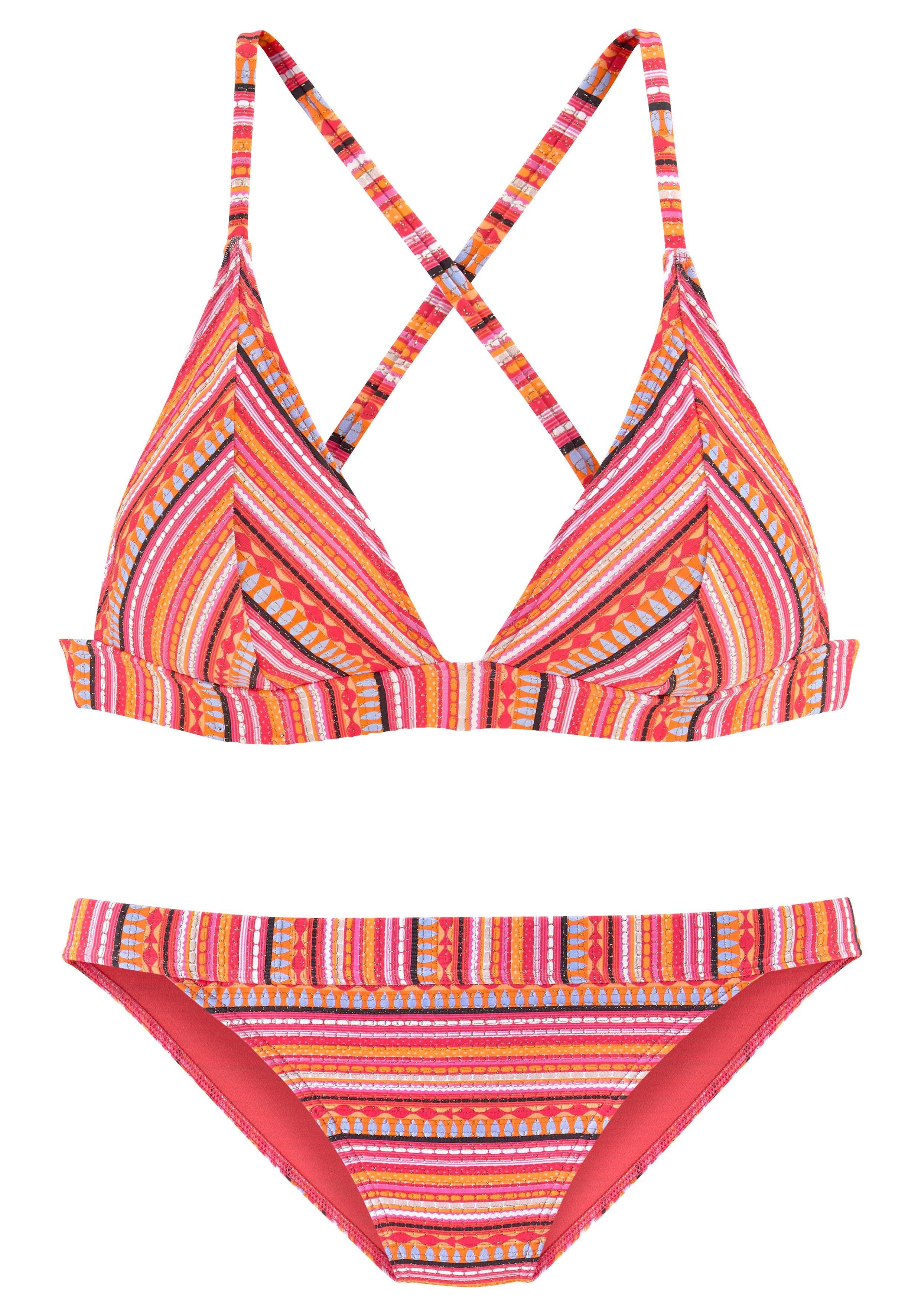 Thumbnail - LASCANA Triangel-Bikini, mit glitzernden Streifen