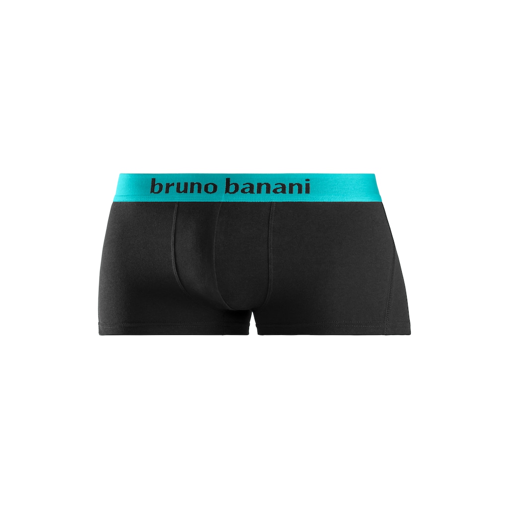 Bruno Banani Hipster, (Packung, 4 St.), knapp sitzende Boxershorts mit Logo Webbund aus Baumwollmischung