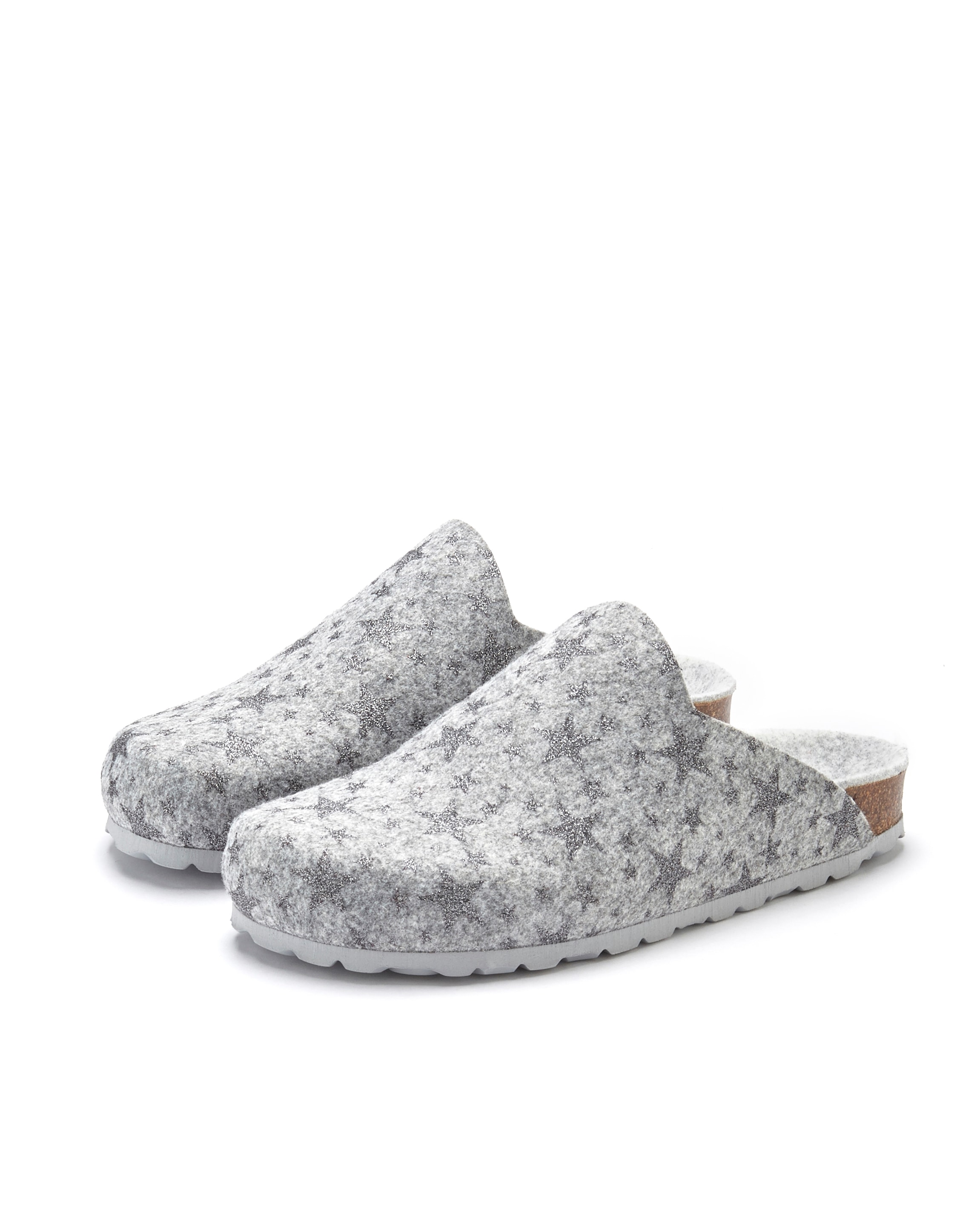 Vivance Chausson »Pantolette, Clog, Pantoffel,«  aus Filz mit wärmenden Korkfussbett & Sternenprint