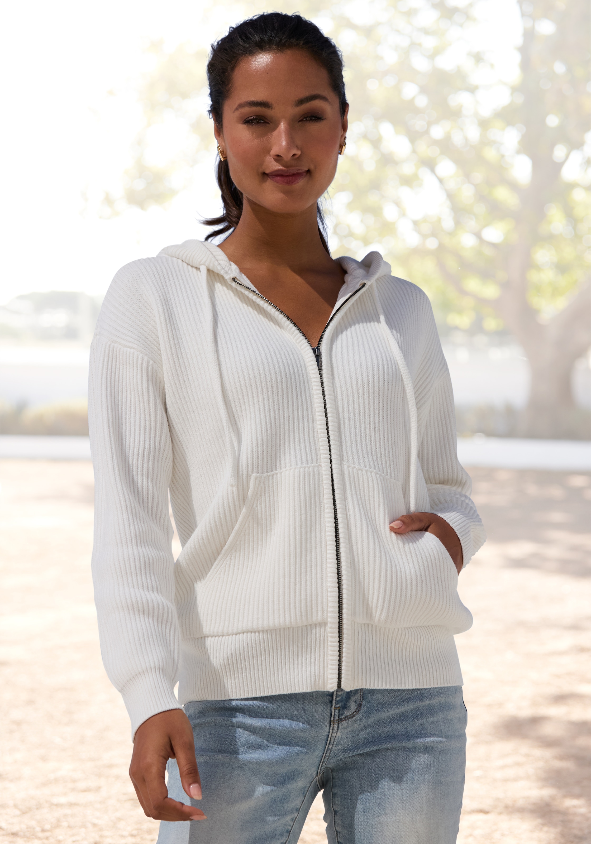 Elbsand Kapuzenstrickjacke