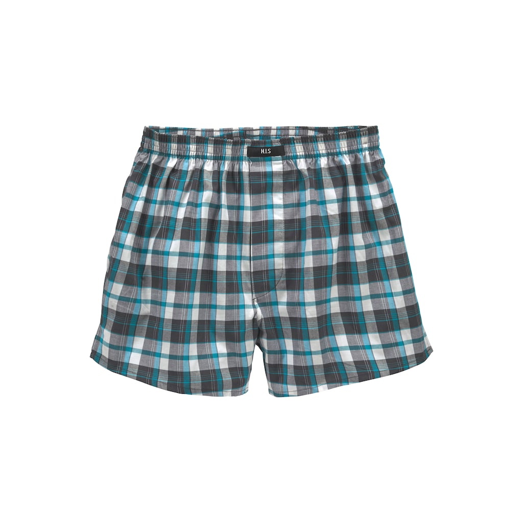 H.I.S Webboxer, (Packung, 3 St.), bequeme Passform mit trendigen Karo- oder Streifendesign