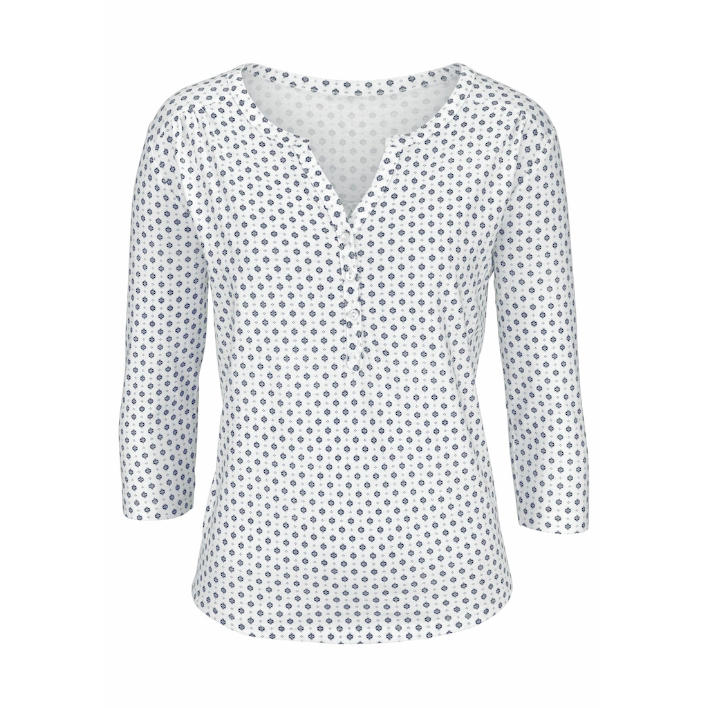 LASCANA Blusenshirt »mit Knopfleiste«, aus pflegeleichter Qualität mit Viskose
