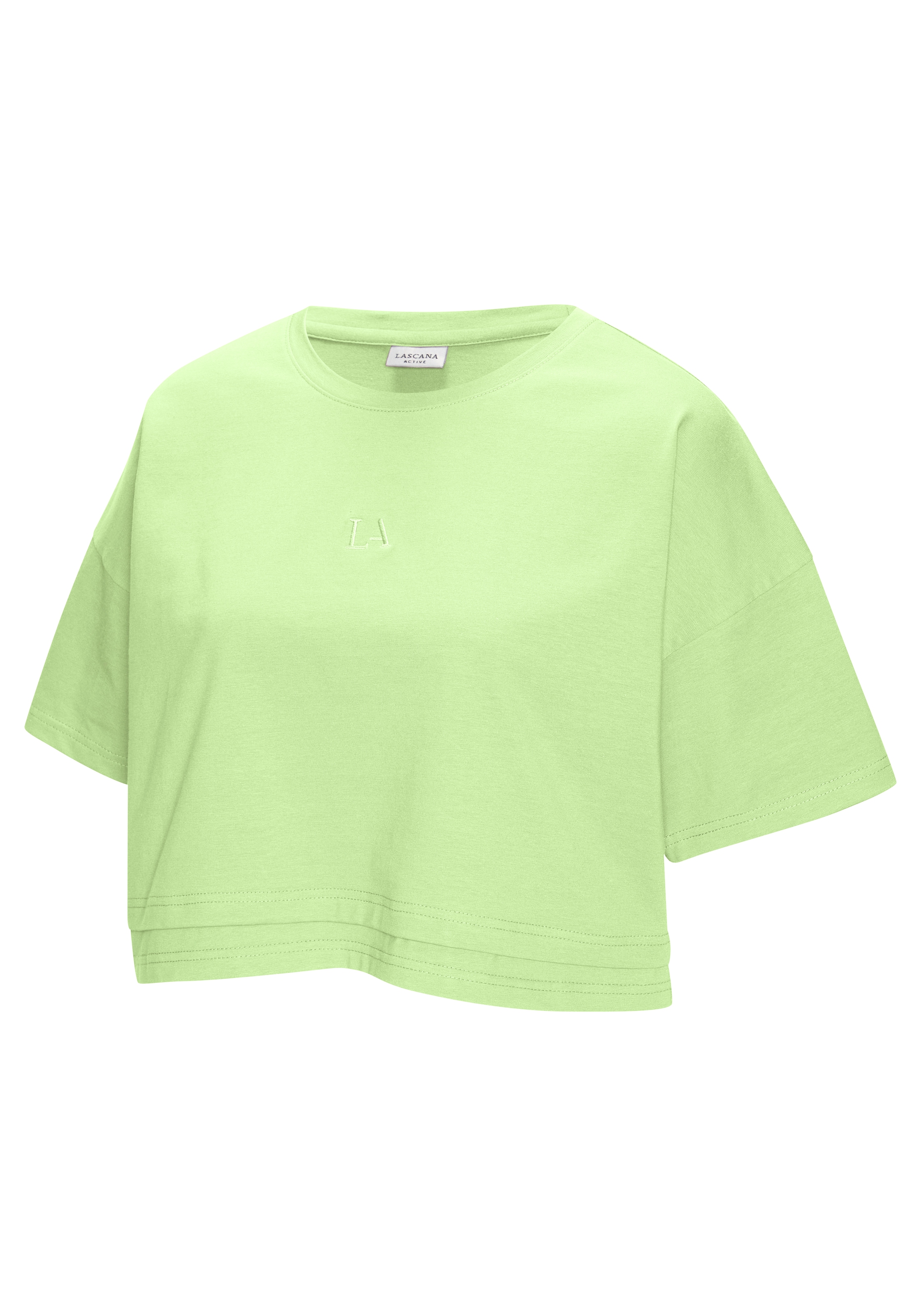 LASCANA T-shirt à manches courtes mit kastigem Schnitt und Lagen-Look