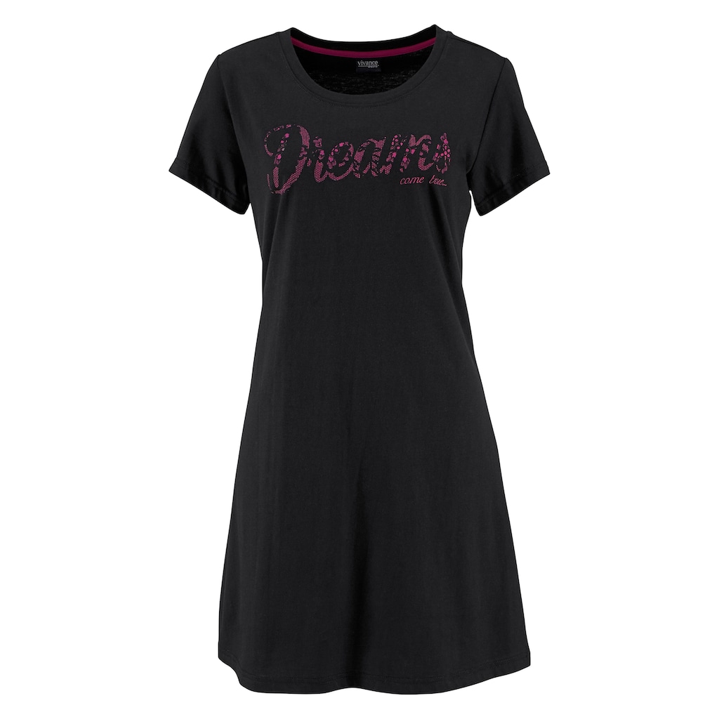 Vivance Dreams Sleepshirt, (2er-Pack), mit Print in Spitzenoptik