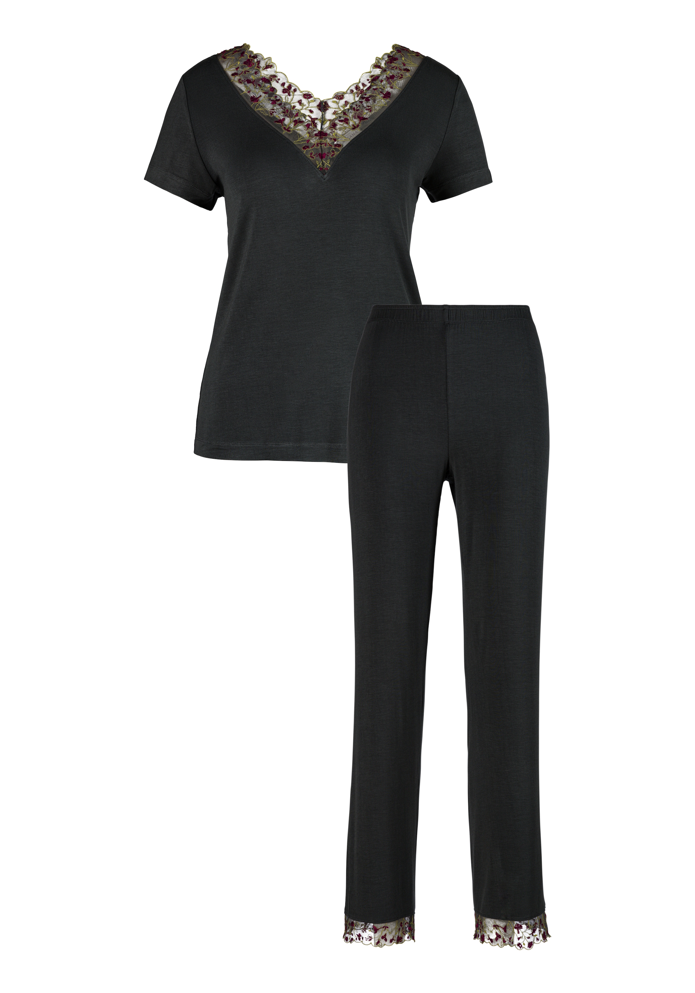 LASCANA Pyjama Ensemble, 2 avec détails en dentelle colorée