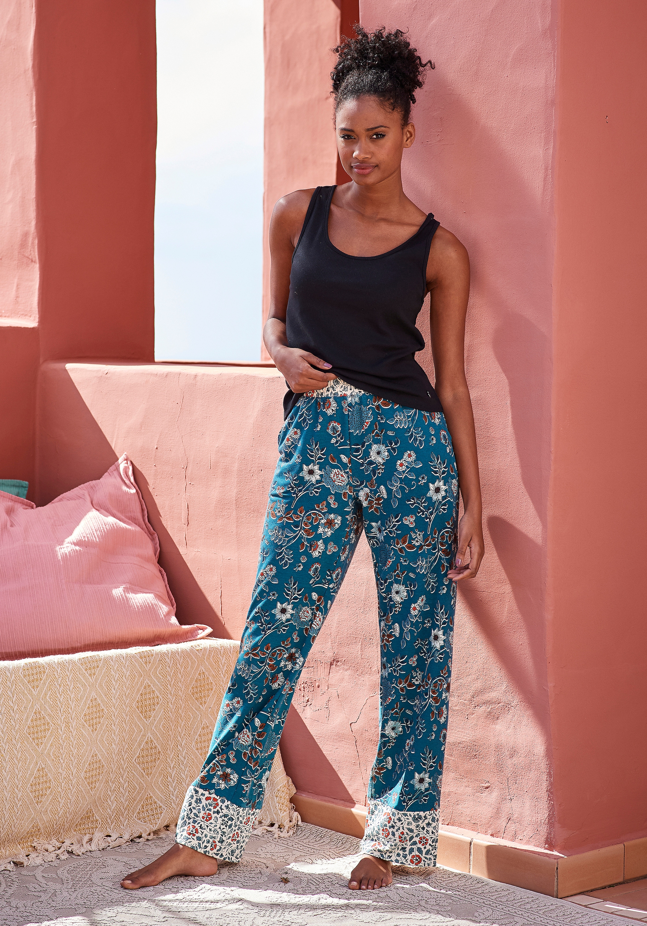LASCANA Pyjamaoberteil, aus Rippstrick