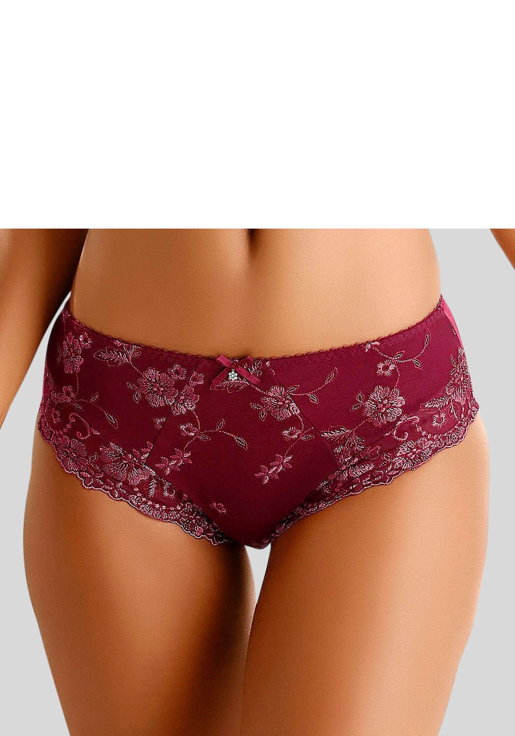 LASCANA Slip »Wanda«, in abdeckender Schnittform und Stickerei Spitze