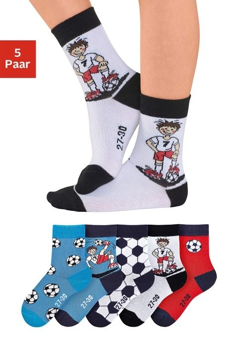H.I.S Socken Packung, 5 Stk. tlg. mit Fussballmotiven