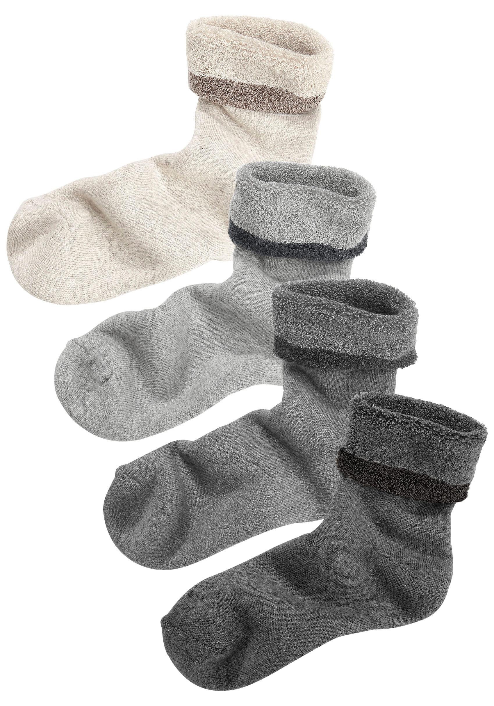 Lavana Kuschelsocken "Damen Frotteesocken" Packung, 4 Stk. tlg. mit wärmendem Innenfrottee