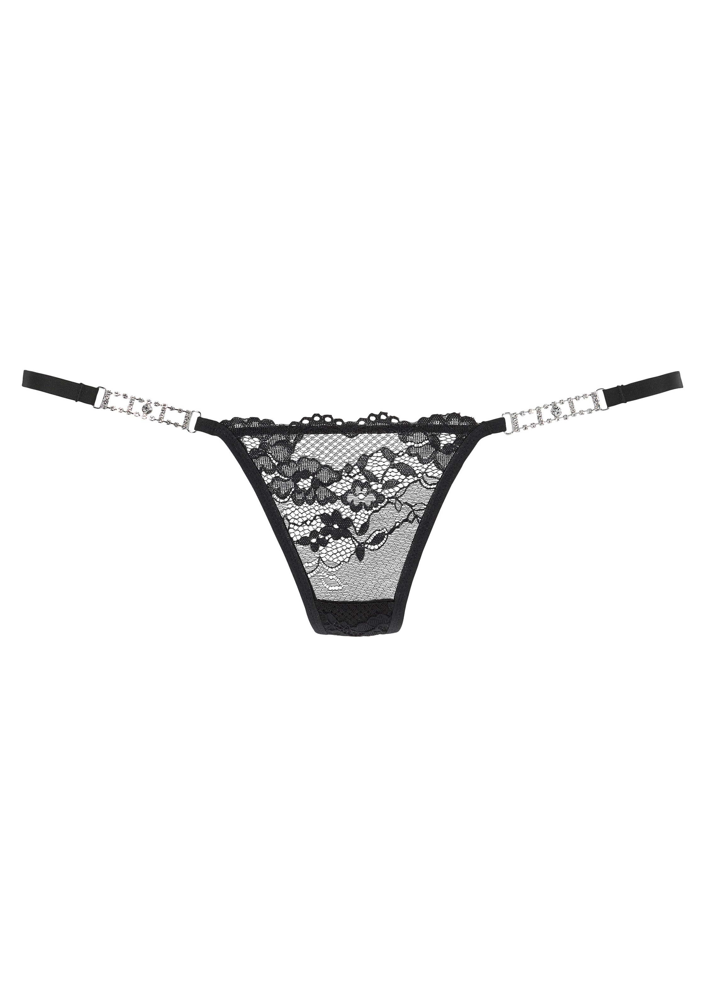 petite fleur goldfarben String, mit extravaganten Glitzeraccessoires