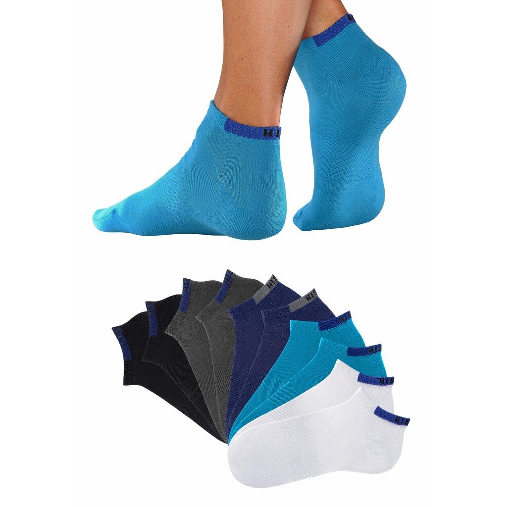 H.I.S Sneakersocken, (Packung, 10 Paar), mit verstärkten Belastungszonen