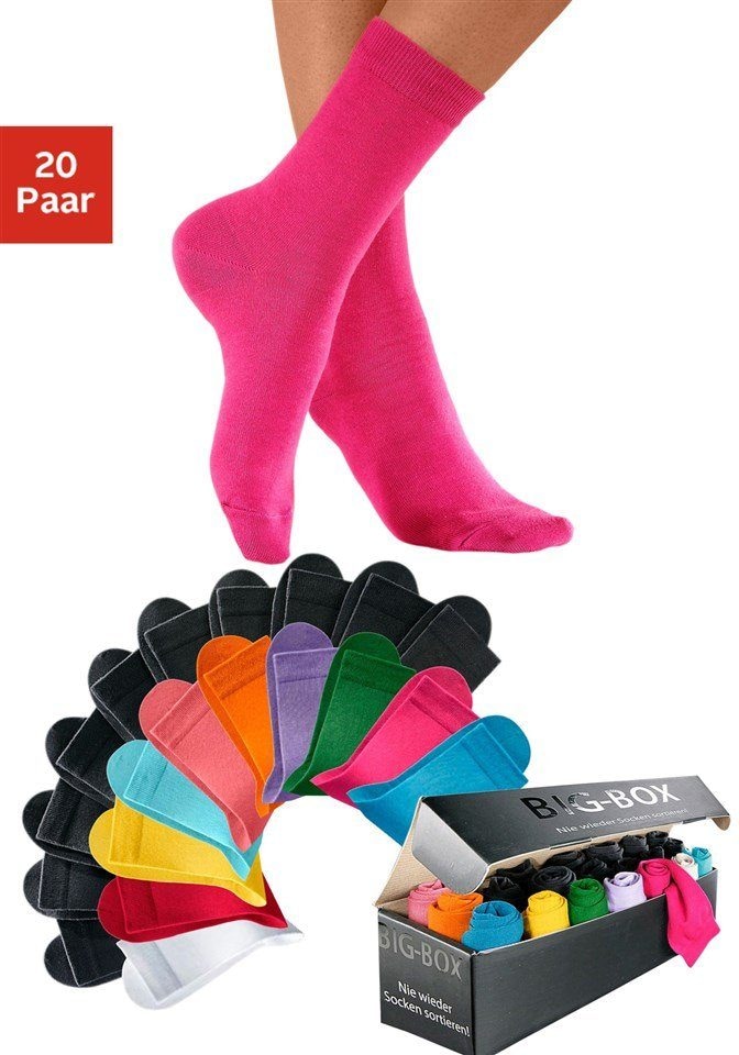 Go in Basicsocken Box, 20 Stk. tlg. in der grossen Big-Box