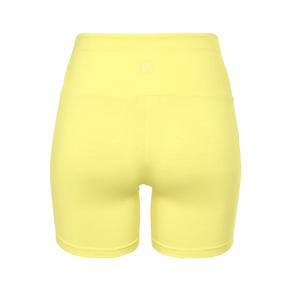 LASCANA Shorts, mit breitem Bündchen und Logodruck, Loungewear
