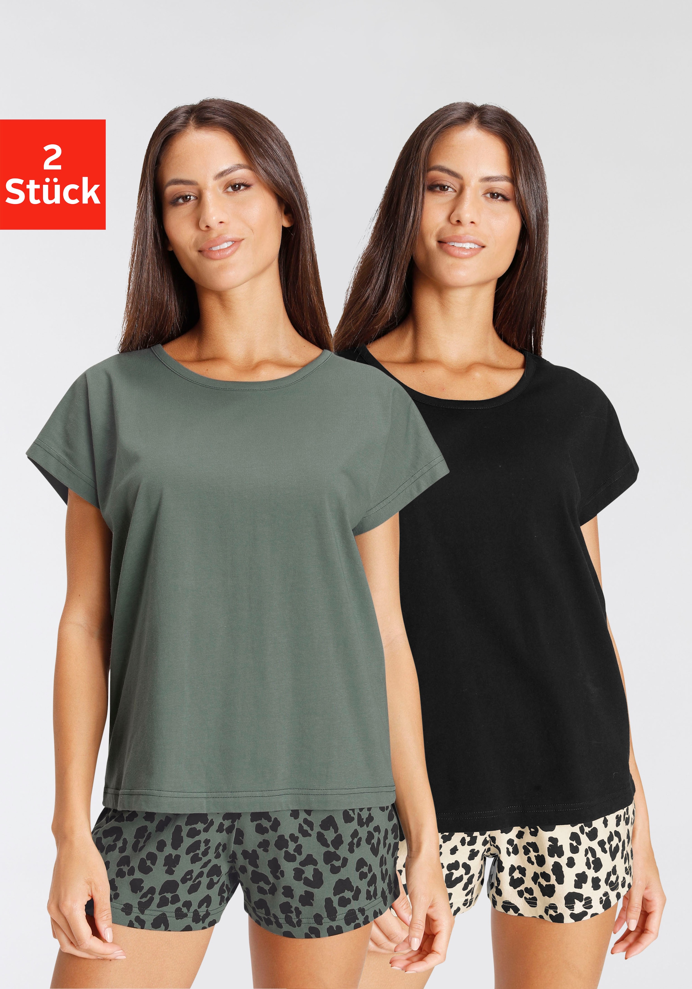 Vivance Dreams Shorty Packung, 2 Stück, 4 tlg. mit Animal-Print