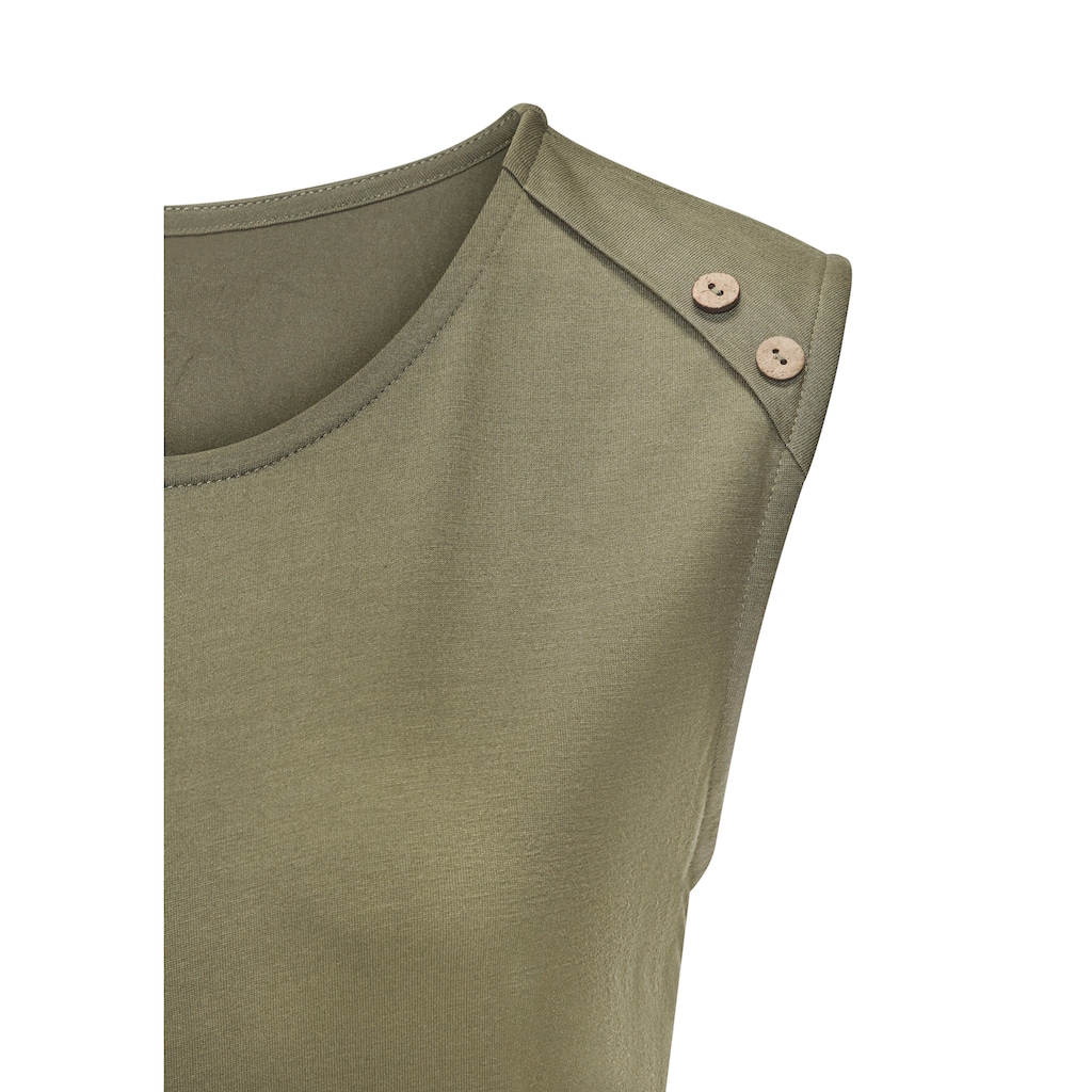 LASCANA Strandtop, mit Zierknöpfen, Sommertop, Basic