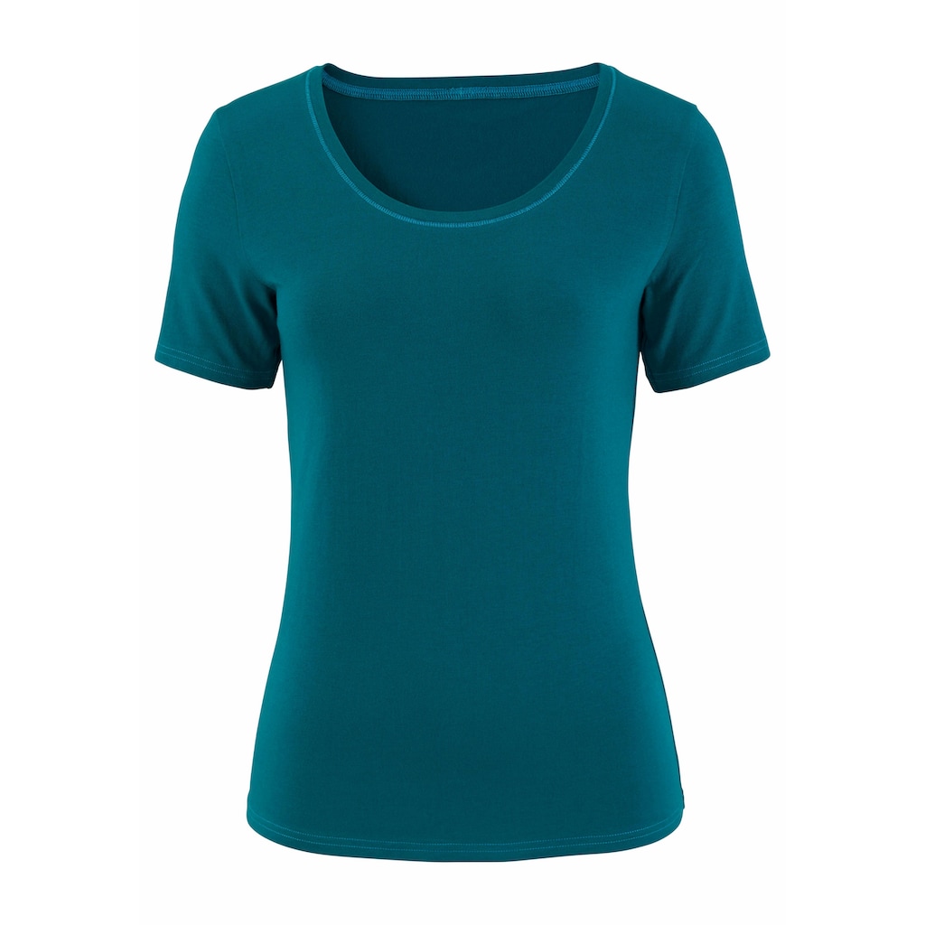 Vivance T-Shirt »aus elastischer Baumwoll-Qualität«, (2er-Pack)