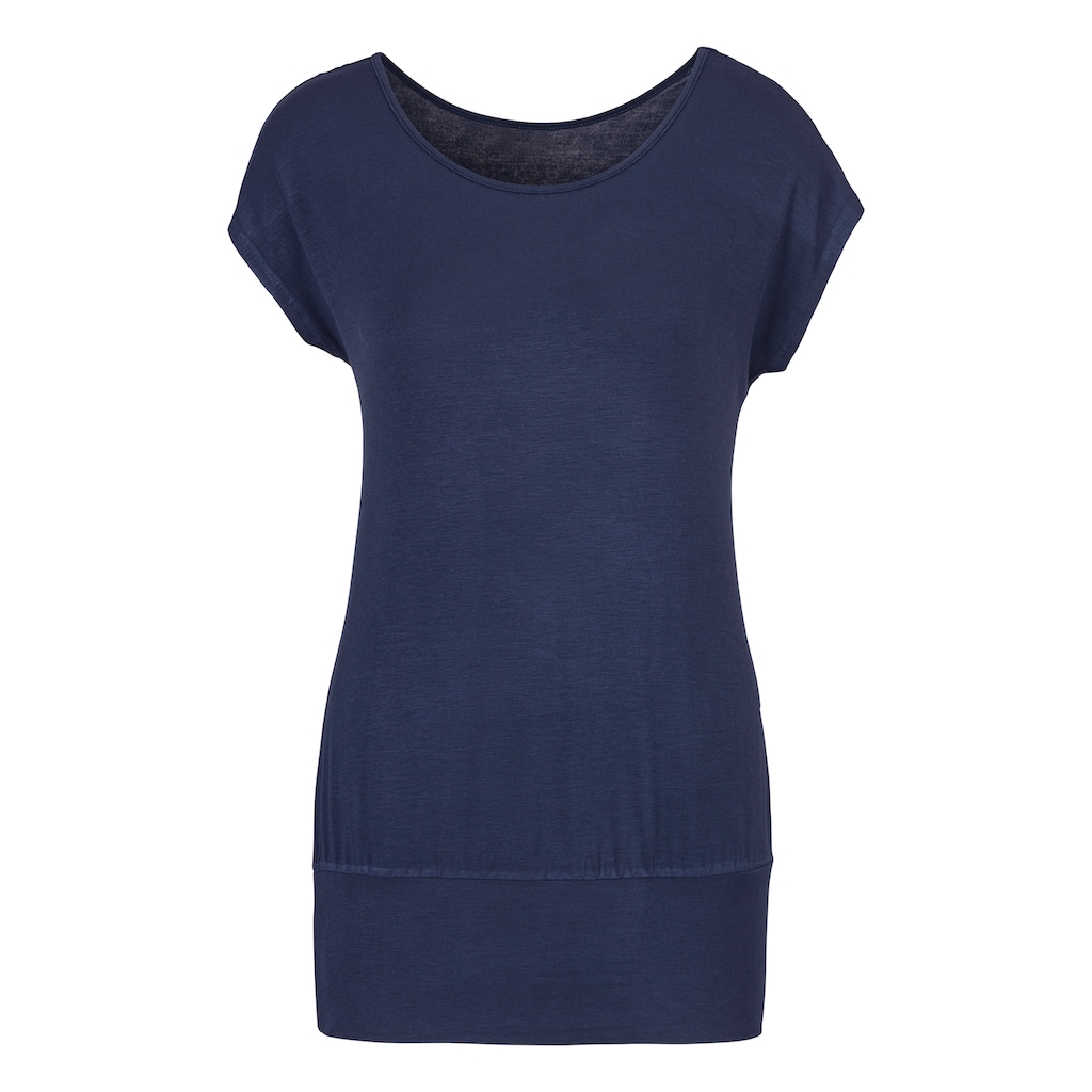 LASCANA Longshirt »mit breitem Bund«, aus weichem Viskose-Stretch
