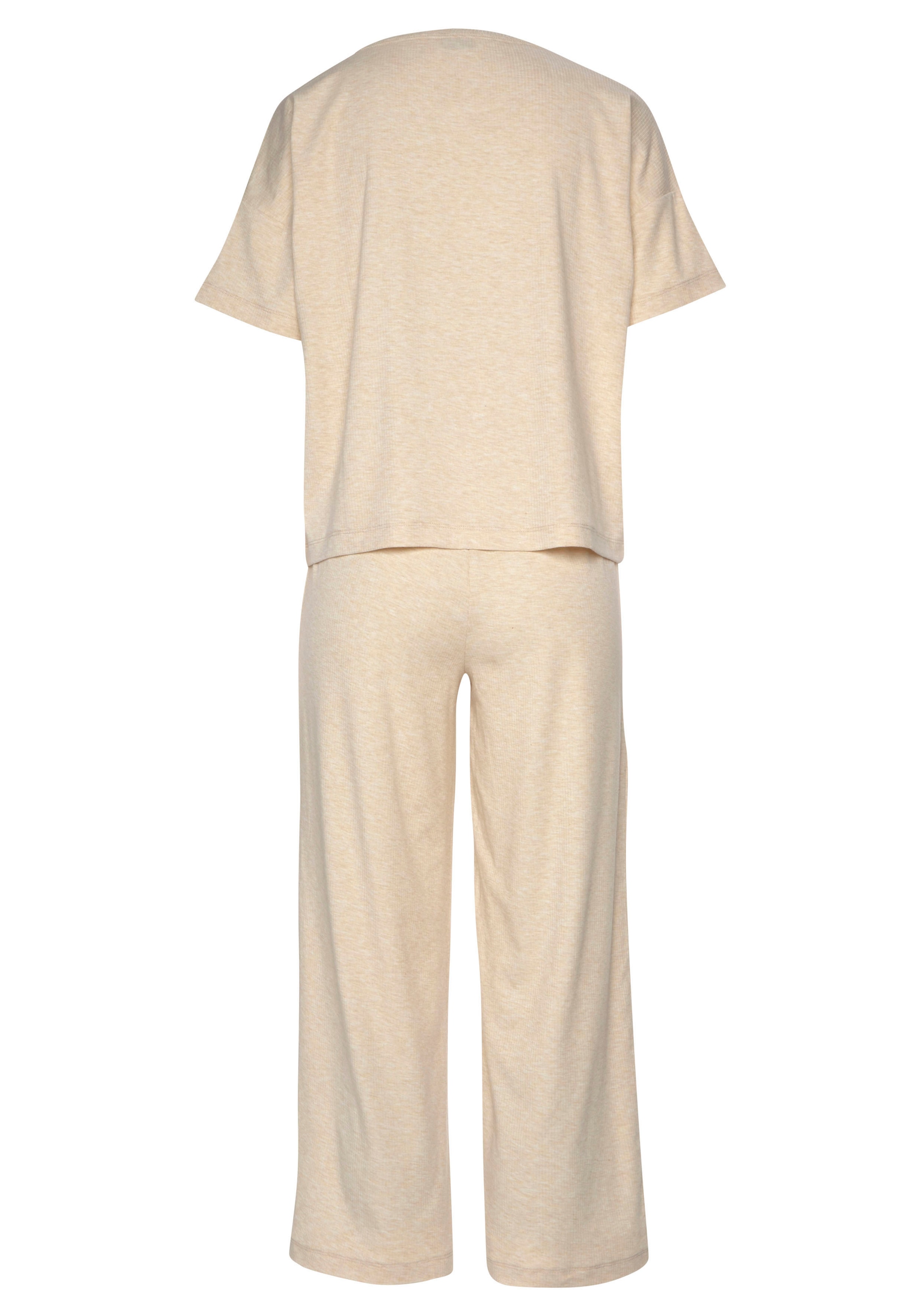 Vivance Dreams Pyjama, (2 tlg.), in weicher Ripp-Qualität