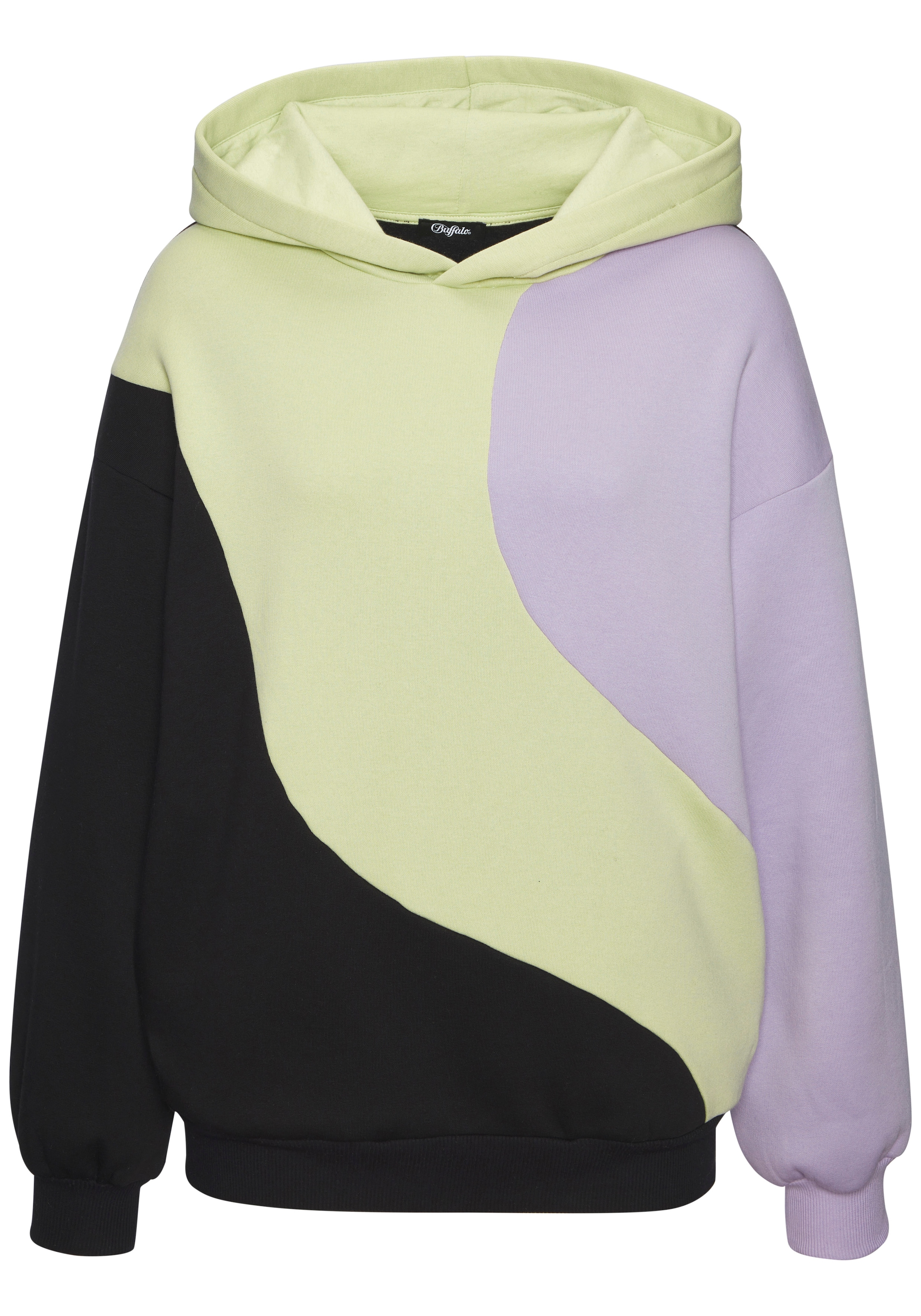 Buffalo Hoodie , modernes Colorblock, Loungewear
