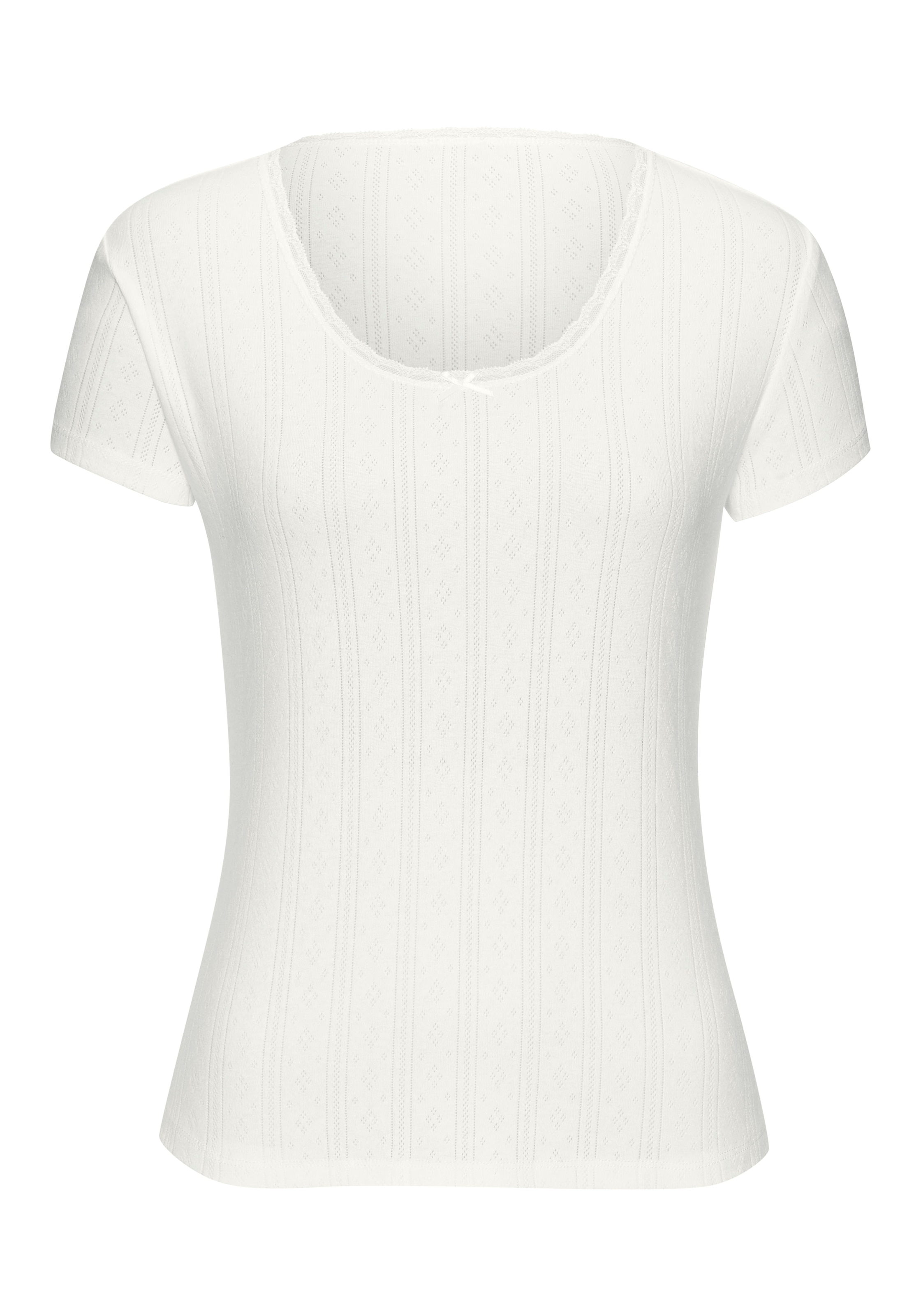 Vivance T-Shirt , aus weichem Pointelle-Strick mit Spitze
