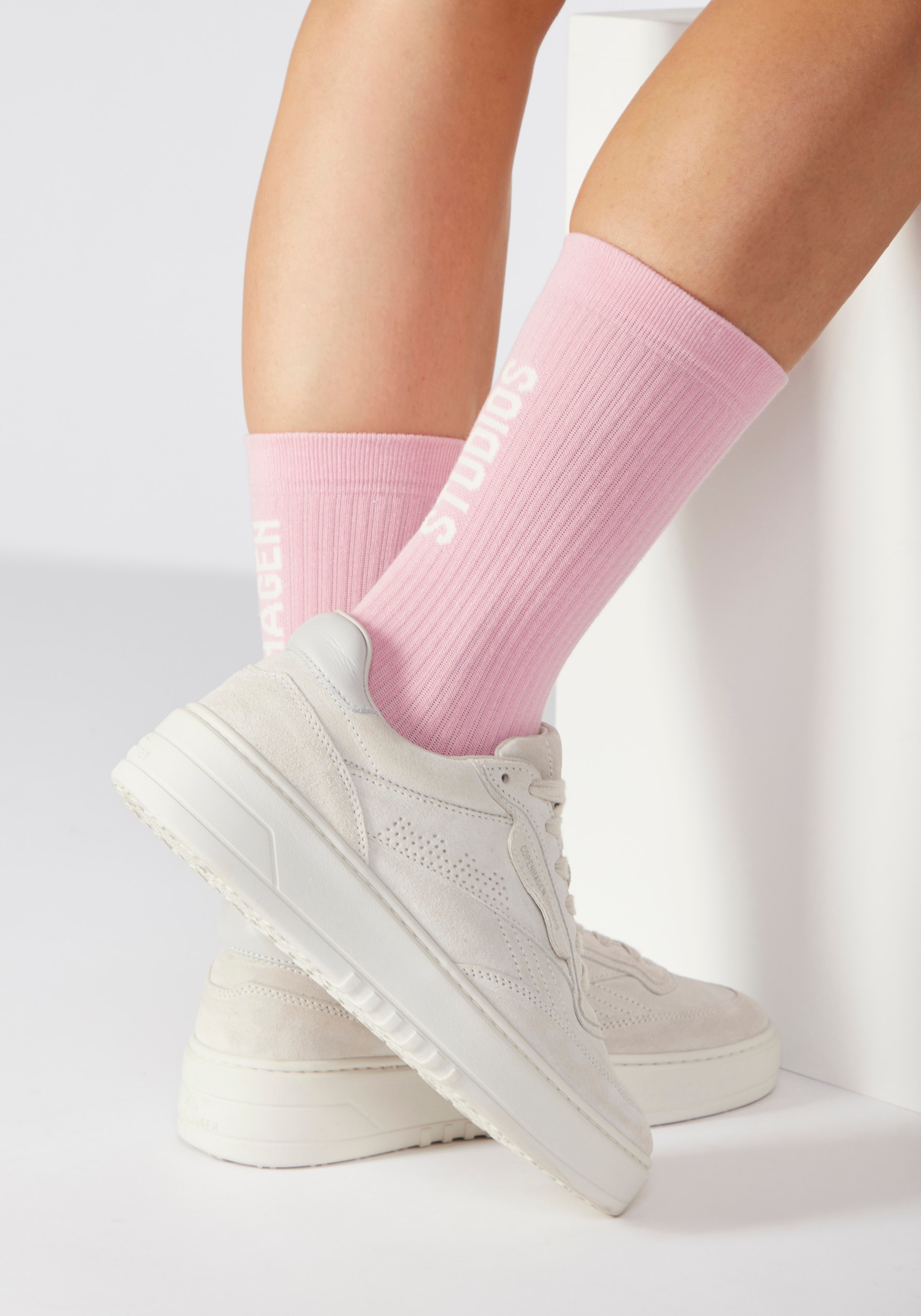 Copenhagen Studios Chaussettes de tennis Packung, 3 cuis tlg. mit grossem Schriftzug