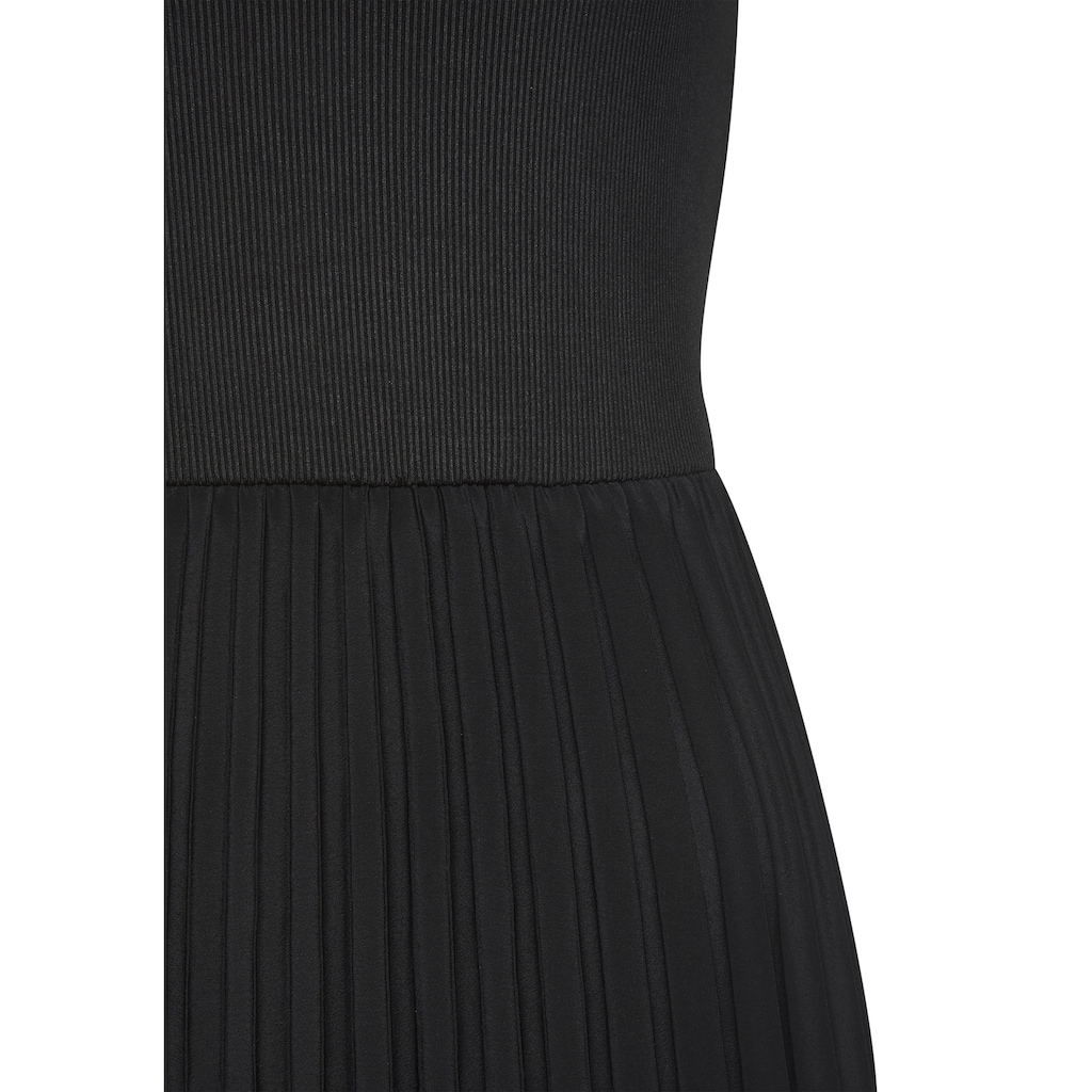 LASCANA Midikleid, mit Plisseerockteil, Basic, modisch
