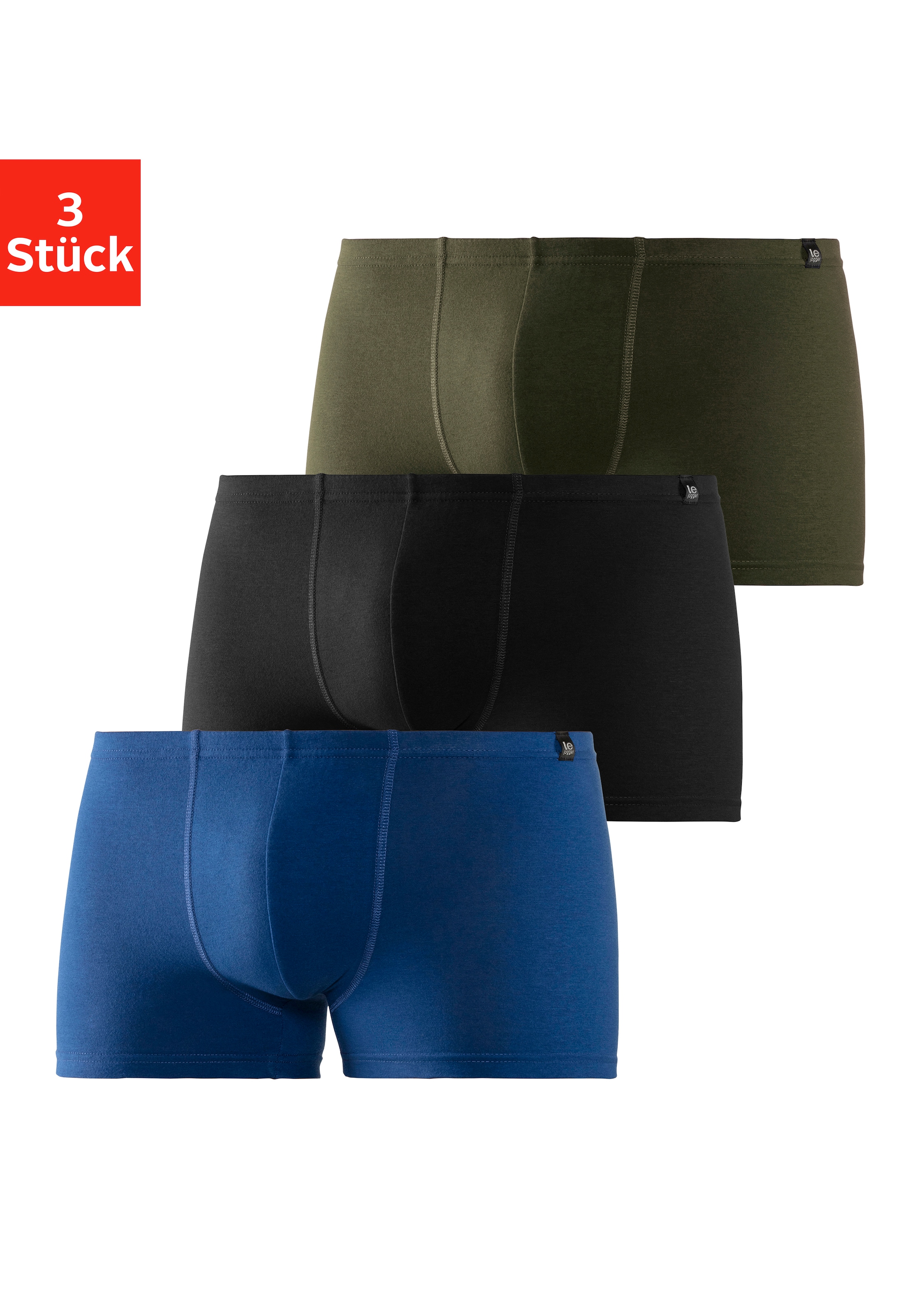 le jogger®  le jogger® Boxer »Boxershorts für Herren«, (Packung, 3 St.), schmaler Bund mit...