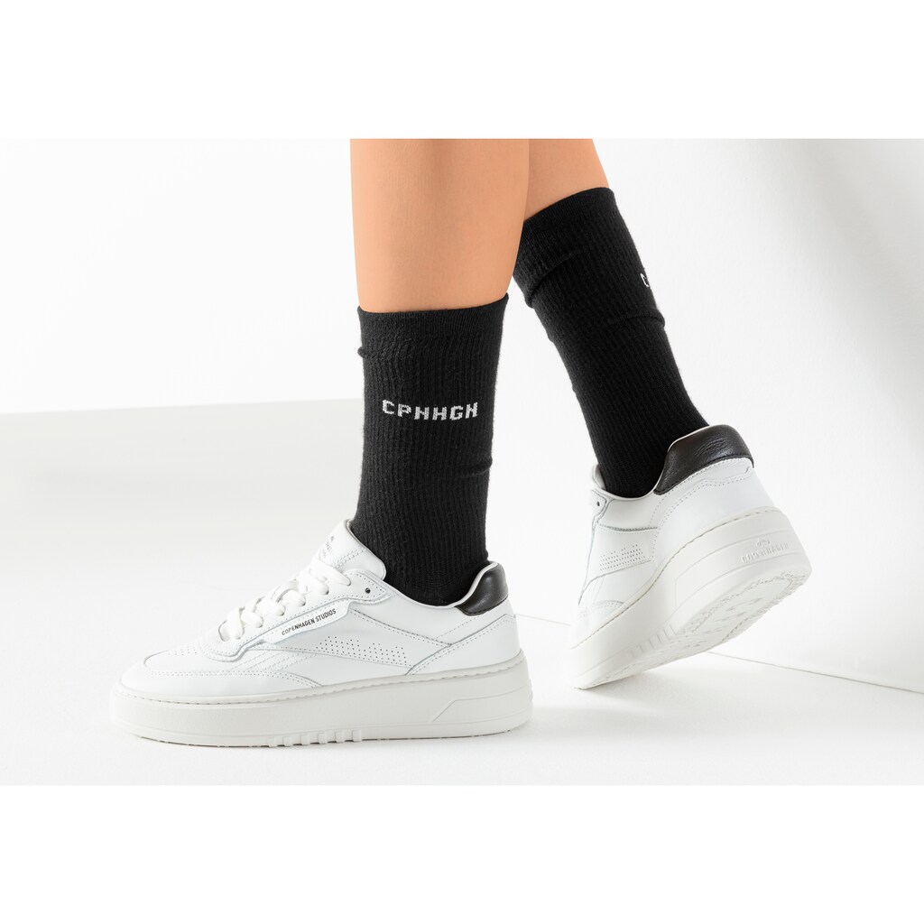 Copenhagen Studios Basicsocken, (Packung, 3 Paar), mit Rippstruktur und Stickerei