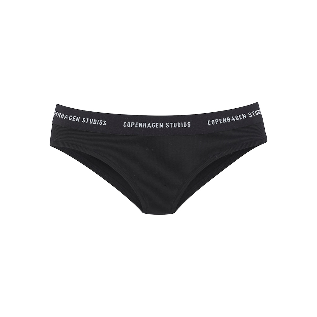 Copenhagen Studios Bikinislip »mit softem Logobund«, (2er-Pack), aus gerippter Bio-Baumwollqualität