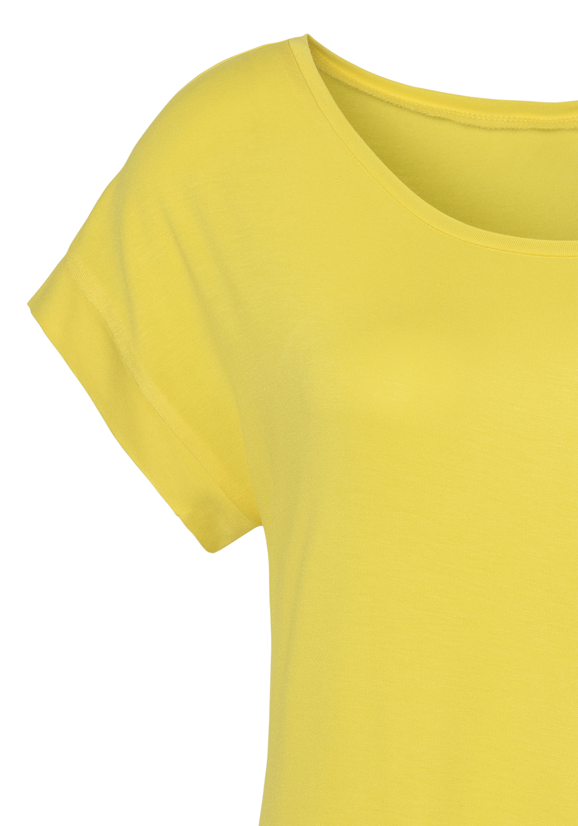 Vivance Kurzarmshirt »mit Gummizug im Bund«, (2er-Pack), aus weichem Viskose-Stretch
