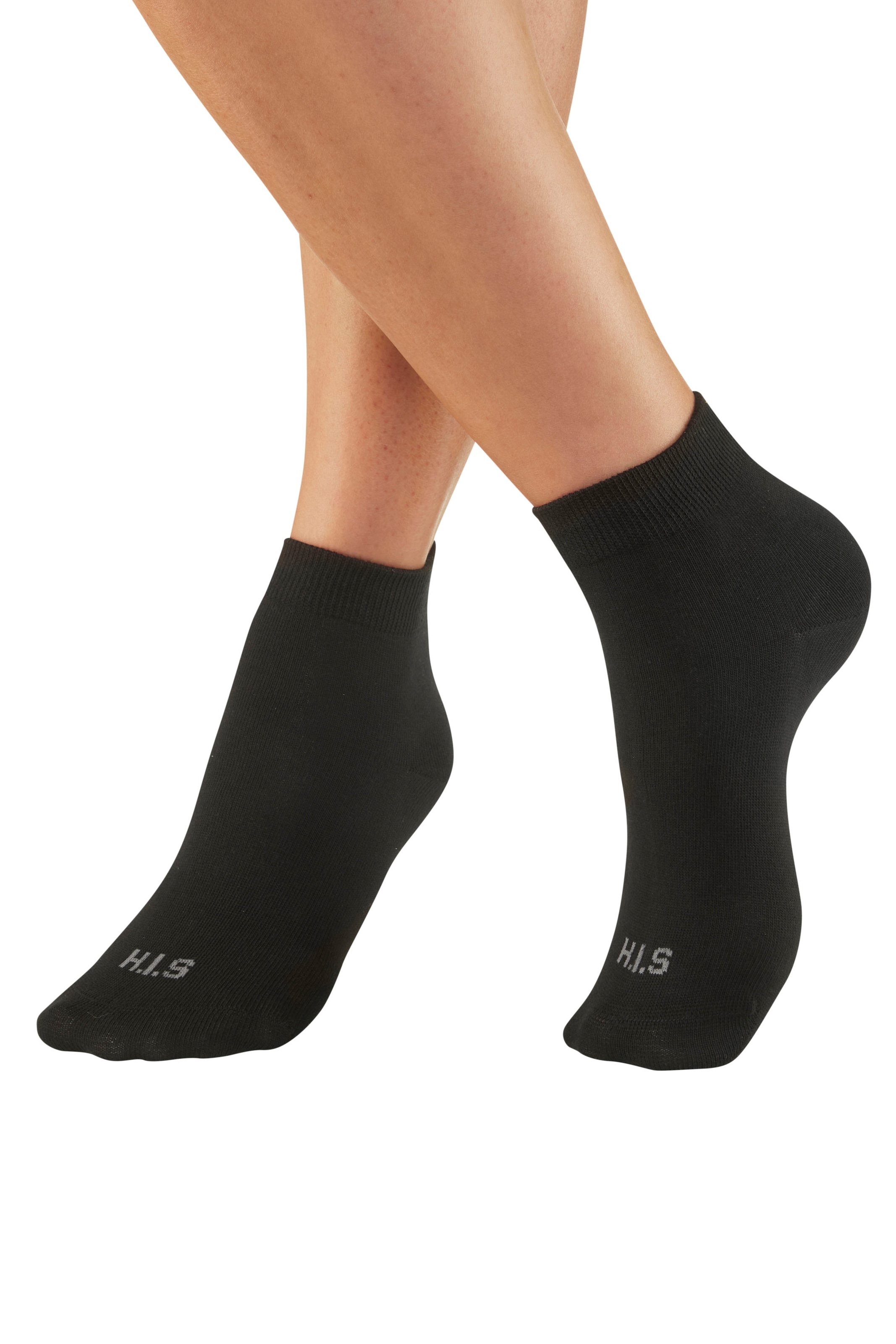 H.I.S Chaussettes courtes Packung, 6 Couple tlg. unifarben und meliert in einer Packung