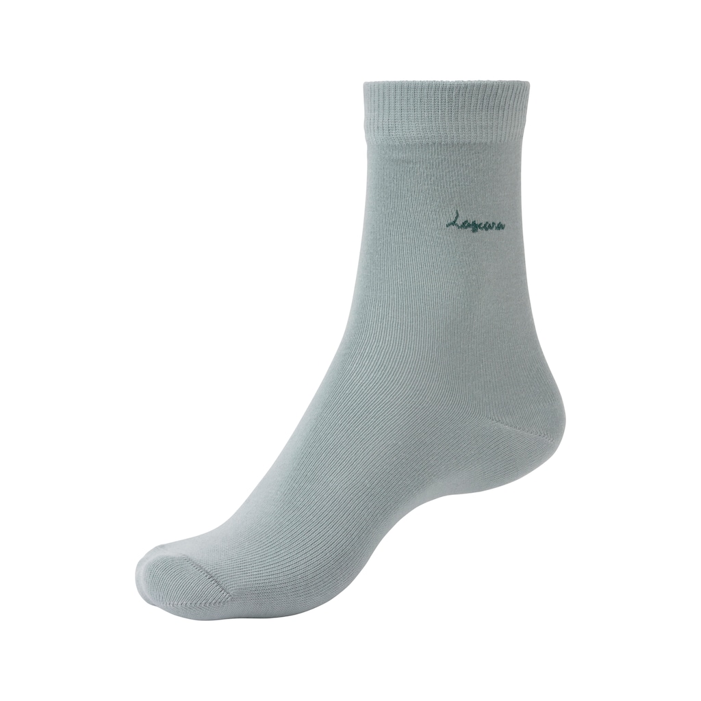 LASCANA Basicsocken, (Box, 7 Paar), mit hochwertiger Logo Stickerei