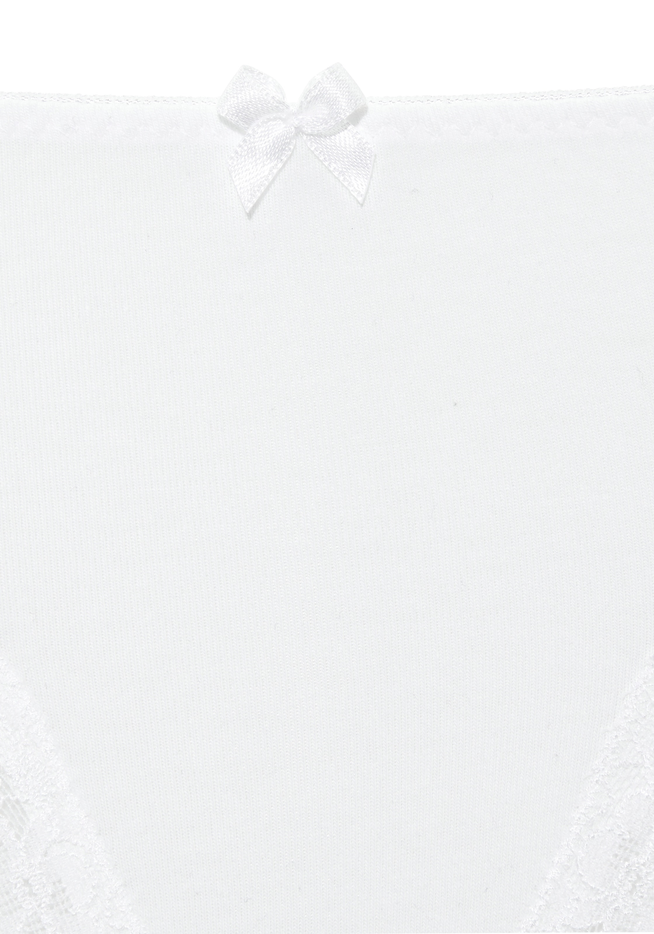 LASCANA Slip brésilien 3er-Pack,  aus elastischer Baumwolle mit zarter Spitze