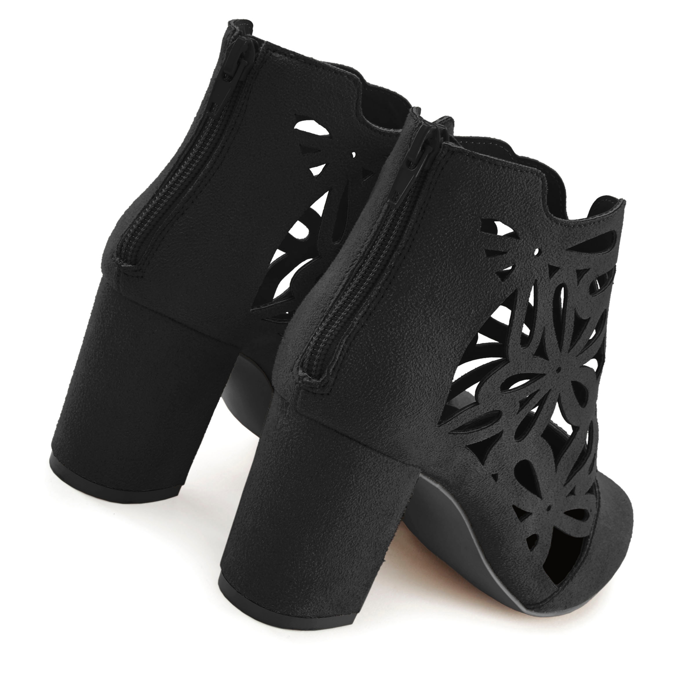 LASCANA High-Heel-Stiefelette, mit femininer Spitze und Blockabsatz, Ankle Boot, Stiefel