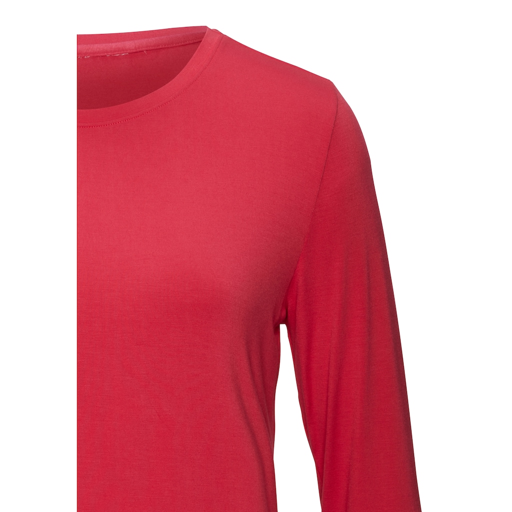 LASCANA Langarmshirt »aus weichem Viskose-Stretch«