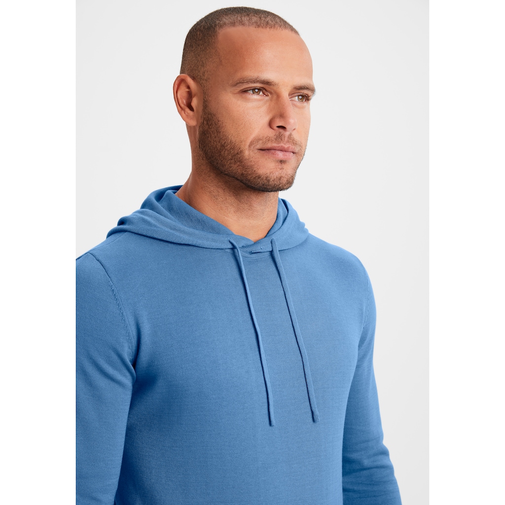 H.I.S Strickpullover »mit Kapuze, Regular Fit,«, Pullover mit Rundhals, Feinstrick, Baumwollmischung