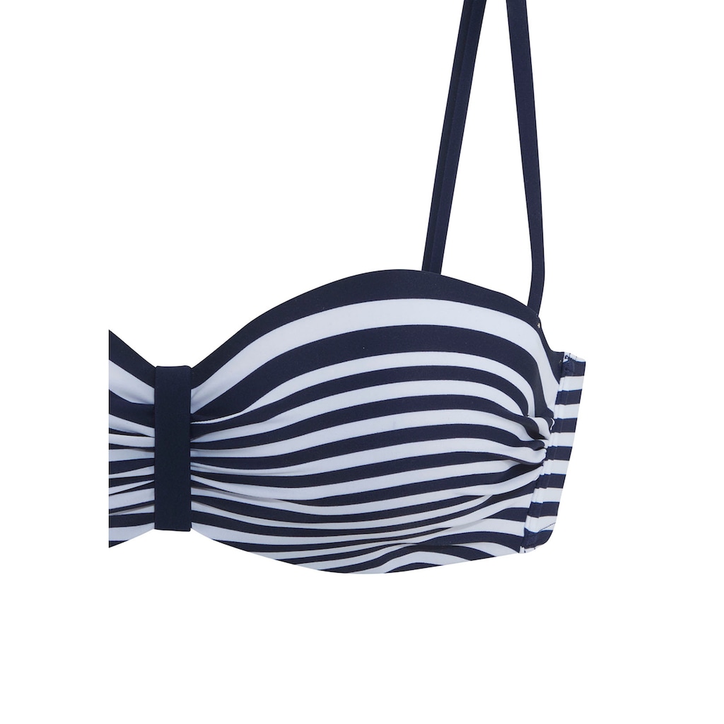 LASCANA Bügel-Bandeau-Bikini-Top »Myst«, mit platziertem Streifen-Design
