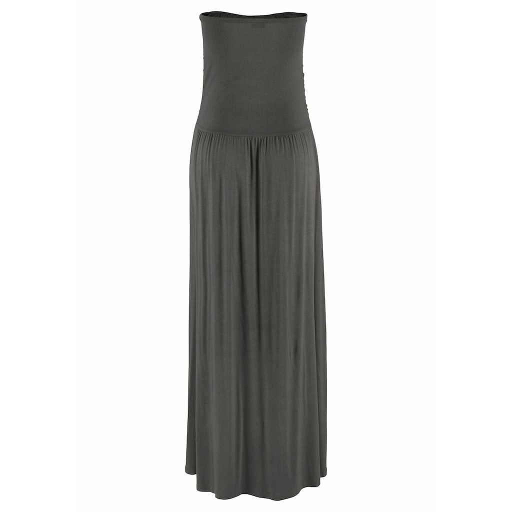 LASCANA Maxikleid, mit schmalem Oberteil und Taschen, schulterfrei, Sommerkleid, Basic