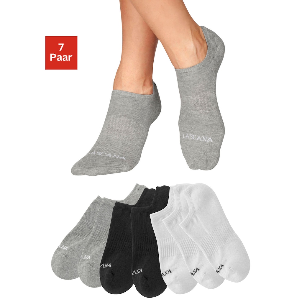 LASCANA ACTIVE Sneakersocken, (Packung, 7 Paar), mit Fussfrottee