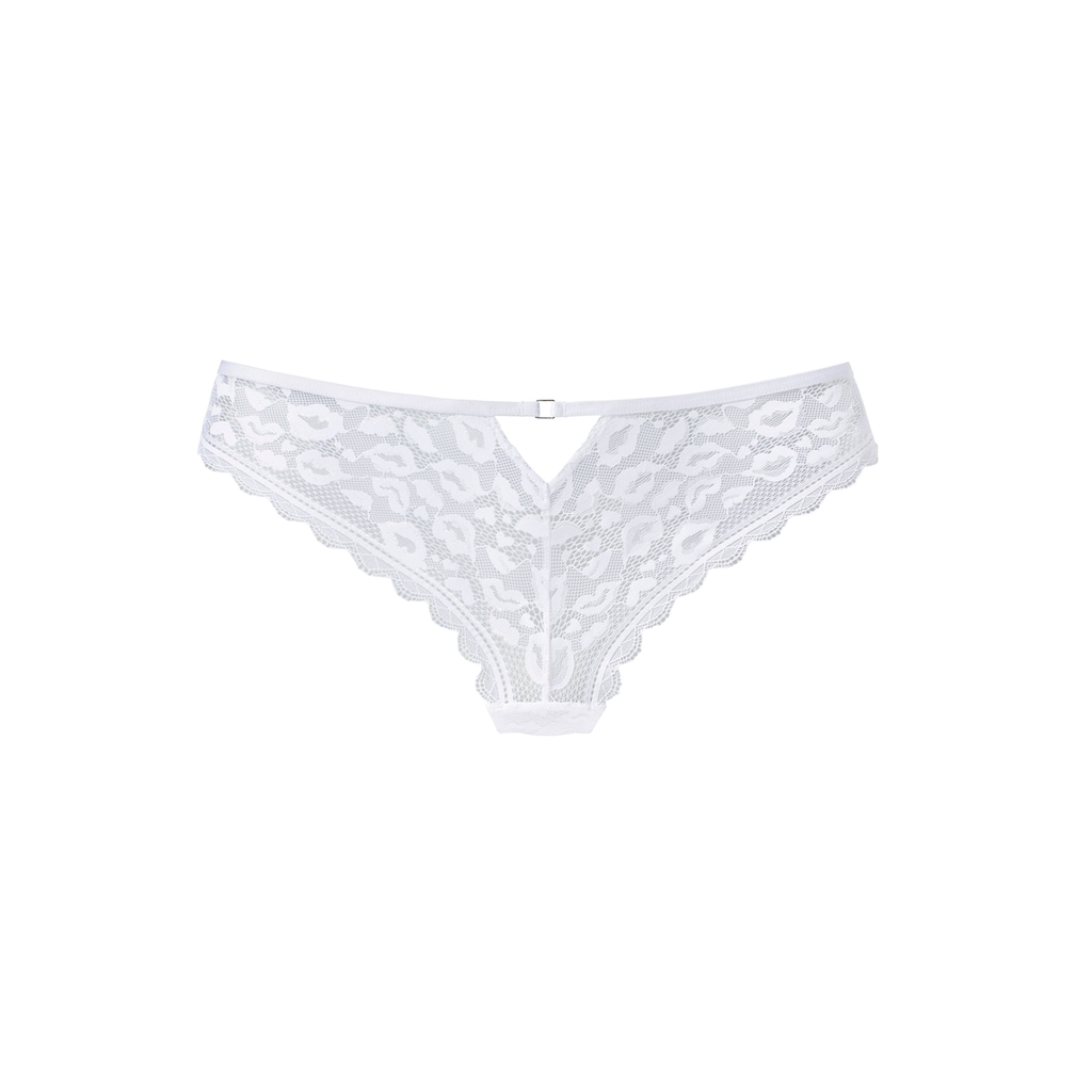 Vivance String, aus dezent transparenter Spitze in Kussmund-Optik