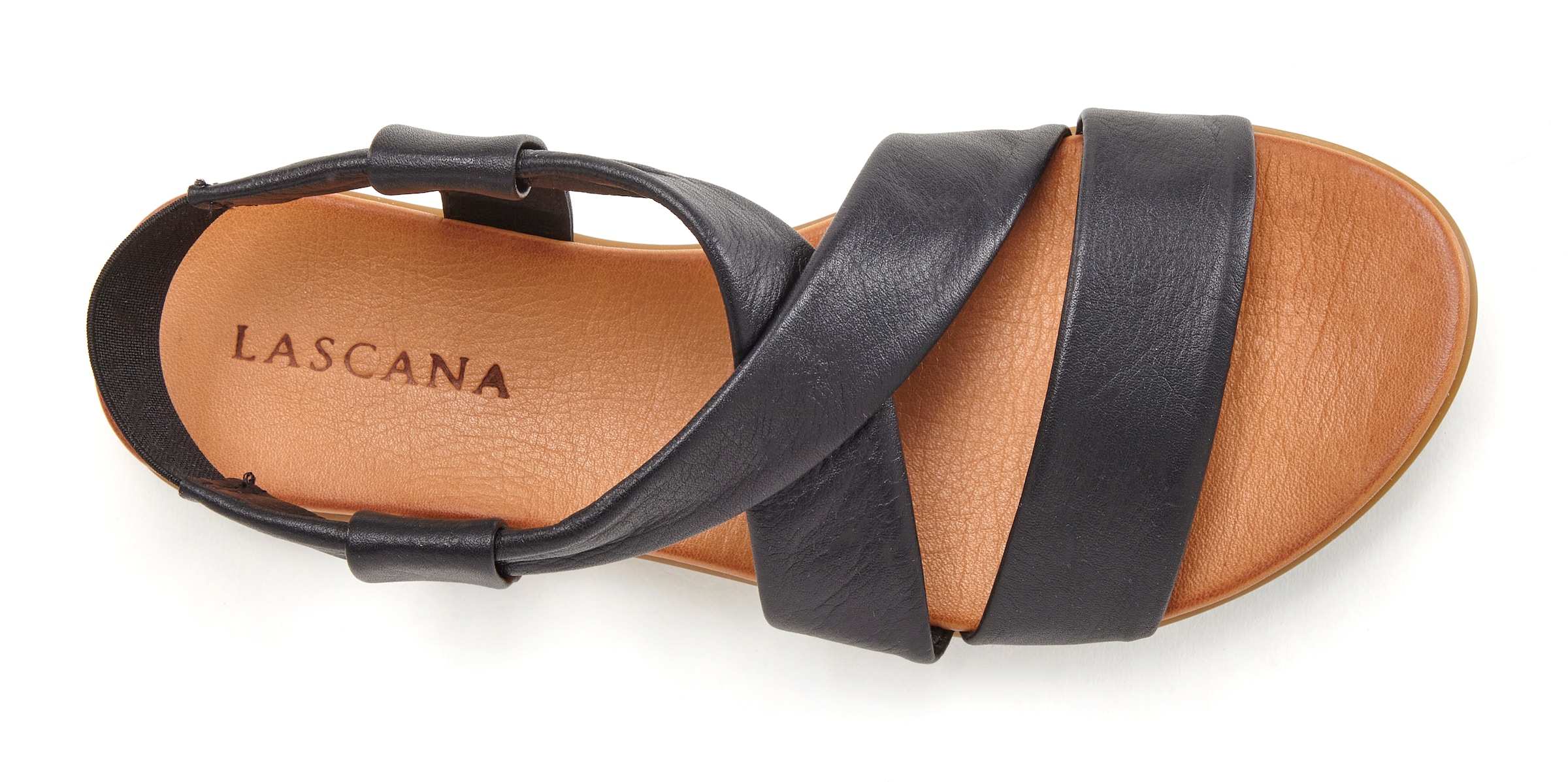LASCANA Sandale »Sommerschuh«, aus Leder mit raffinierten Riemchen, Sandalette, Sommerschuh
