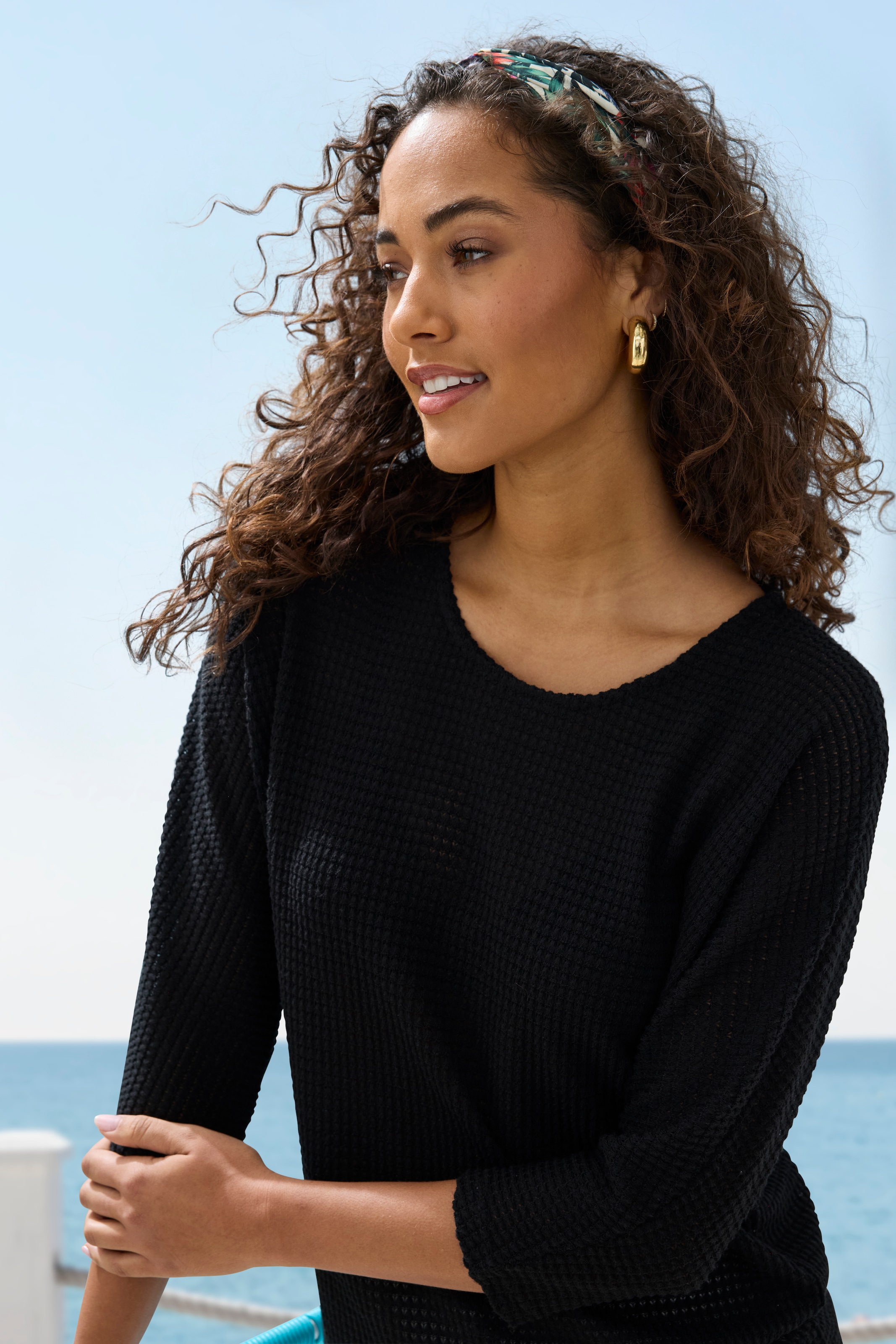 Vivance 3/4-Arm-Shirt »aus bügelfreiem Waffelstrick«, aus bügelfreier Strickqualität