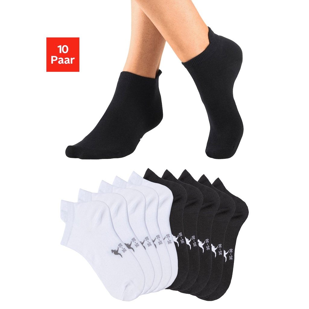 KangaROOS Sneakersocken, (Packung, 10 Paar), mit erhöhtem Bündchen