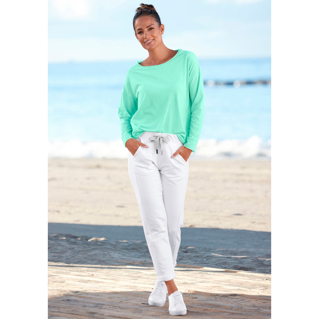 Elbsand Langarmshirt »Raina«, mit Logoprint hinten, Longsleeve aus Baumwoll-Mix