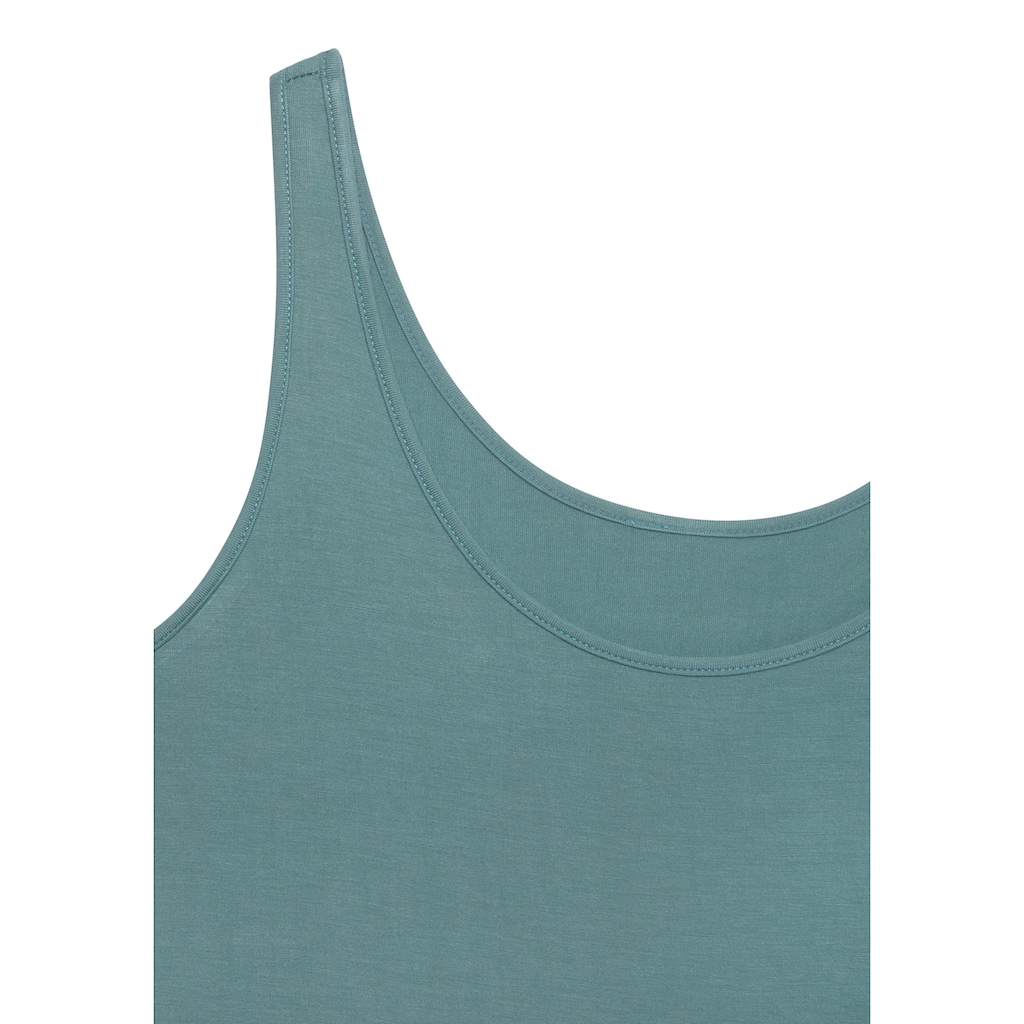 LASCANA Longtop »mit gerundetem Saum«, (2er-Pack), aus weichem Viskose-Stretch