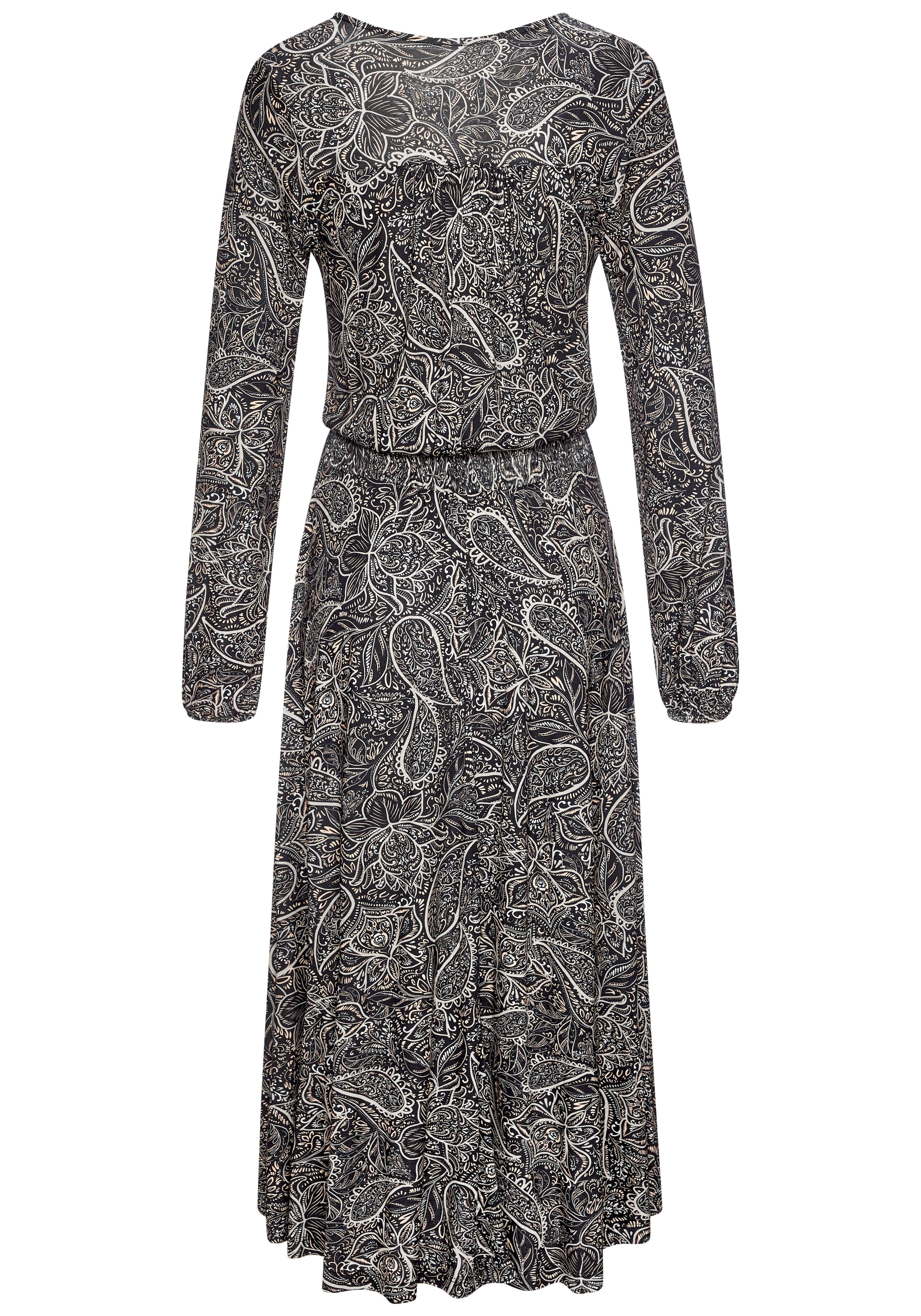 LASCANA Maxikleid mit Smok-Einsatz in der Taille