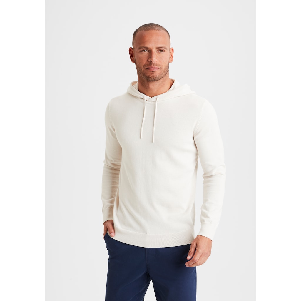 H.I.S Strickpullover »mit Kapuze, Regular Fit,«, Pullover mit Rundhals, Feinstrick, Baumwollmischung