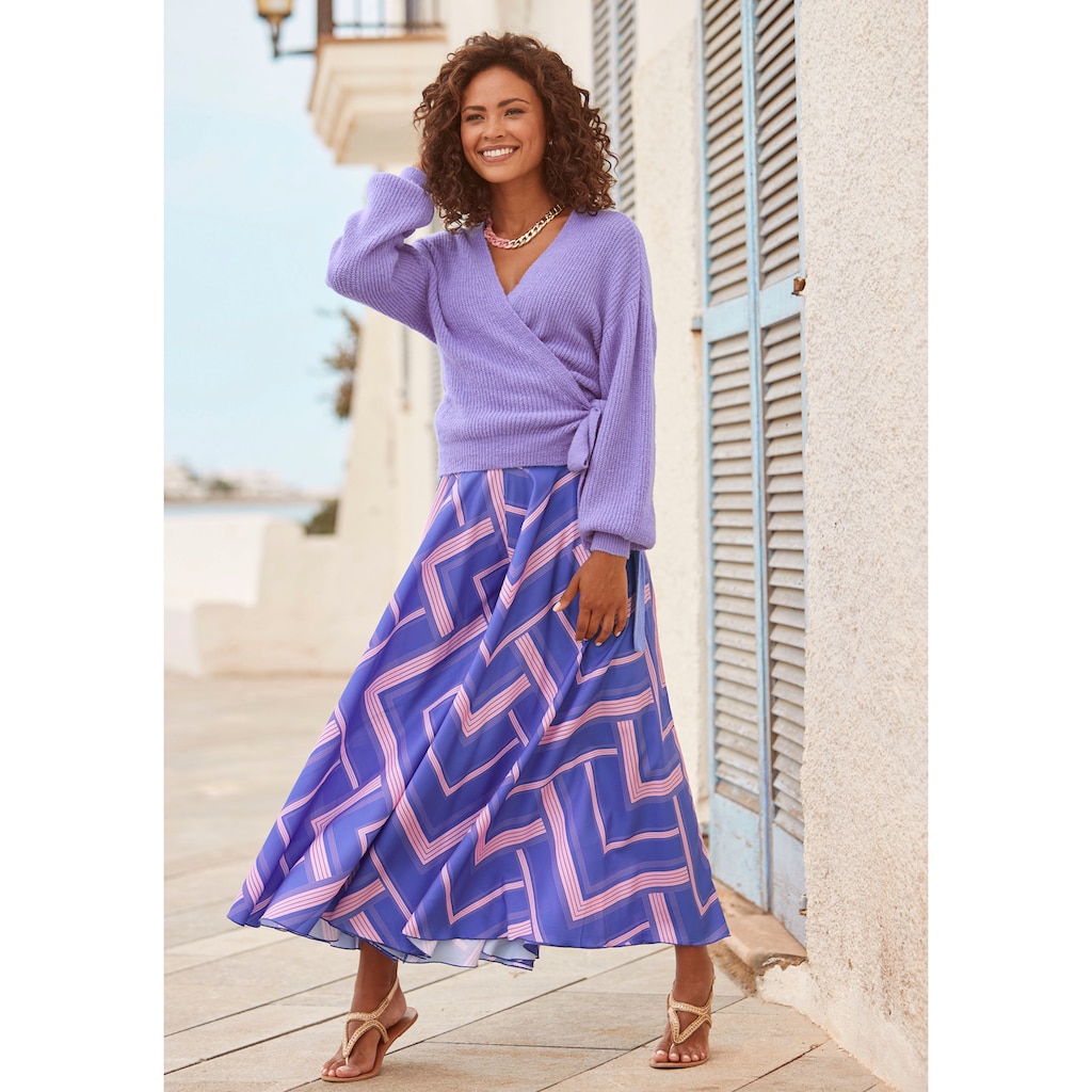 LASCANA Hosenrock, mit grafischem Druck, Culotte, extraweites Bein