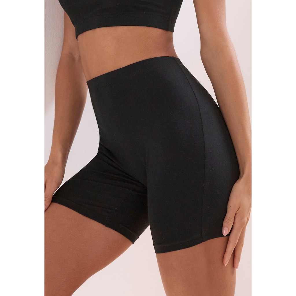LASCANA Lange Unterhose, (Packung, 2 St.), "Perfect Basics" aus elastischer Baumwolle